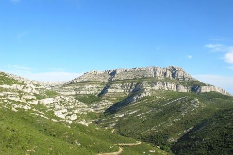 Le mont Puget et sa barre calcaire au-dessus de la garrigue