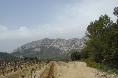 La crête de Sainte-Victoire vue depuis les vignes après Puyloubier