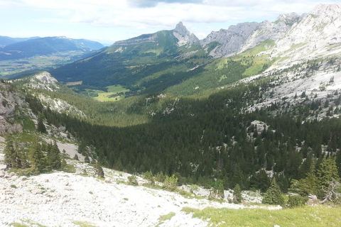 Le vallon de la Fauge vu d'en haut en été